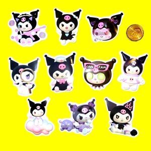 3/$20 Brand New 10x Kuromi Waterproof Stickers #0